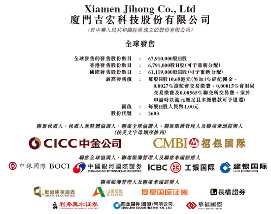 吉宏股份今起招股,5月27日香港上市